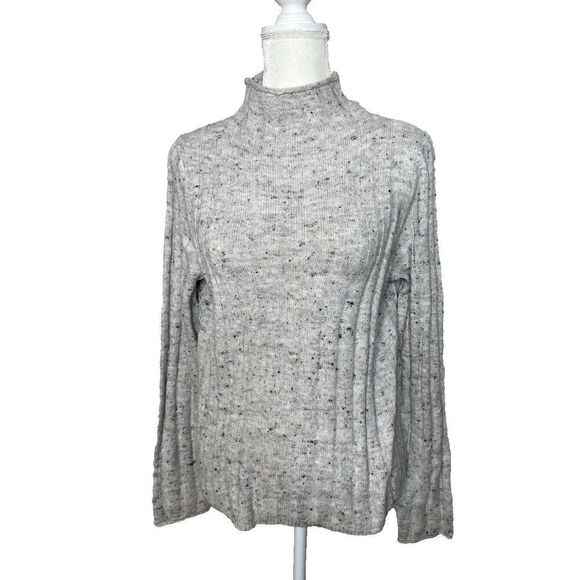Madewell Size S Donegal Evercrest Mock Turtleneck Sweater Gray Wool Blend NWT - Picture 1 of 14
